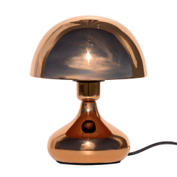 Lampe champignon rétro en métal cuivré chromé finition miroir haute brillance.