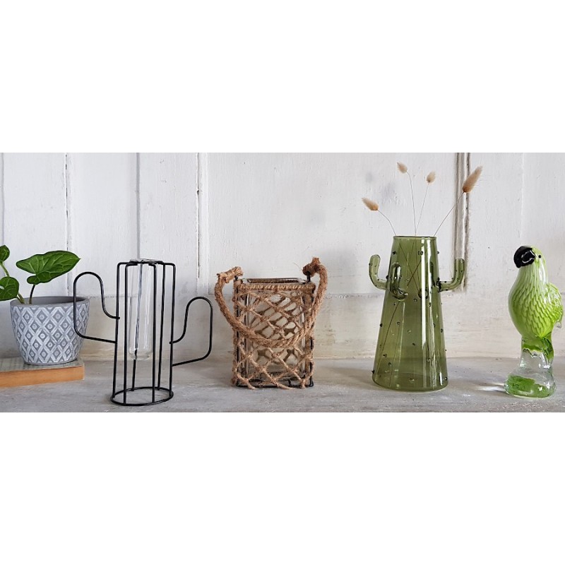 Vase cactus en verre vert original  | Deco-Delight.com