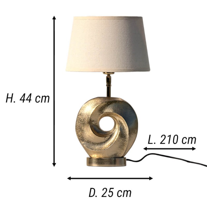 Lampe à poser dorée à tête pivotante Pix'Art H44 cm | Deco-Delight
