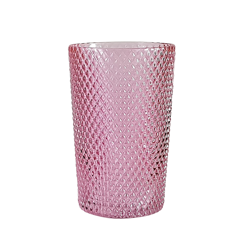 Vase rose relief diamant en verre  | Deco-Delight.com Vase rose relief diamant en verre  | Deco-Delight.com