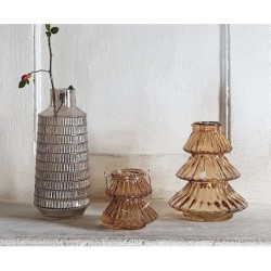 Vase en verre texturé gris moderne  | Deco-Delight.com