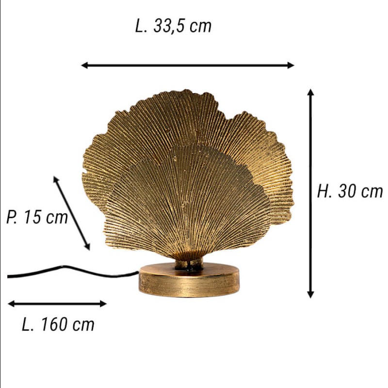 Schéma technique des dimensions : H 30 cm, L 33,5 cm, P 15 cm et câble 1,60 m.