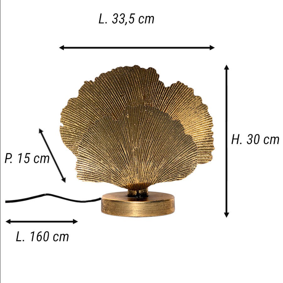 Schéma technique des dimensions : H 30 cm, L 33,5 cm, P 15 cm et câble 1,60 m.