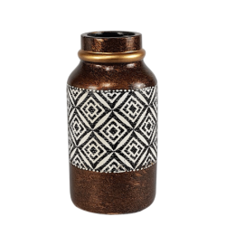 Vase doré patiné style ethnique H34  | Deco-Delight.com