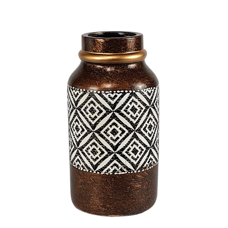 Vase doré patiné style ethnique H34  | Deco-Delight.com Vase doré patiné style ethnique H34  | Deco-Delight.com