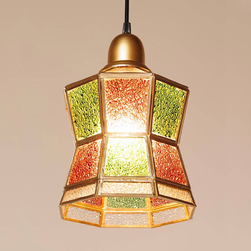 Suspension verre et métal style Tiffany D20 cm | Deco-Delight.com