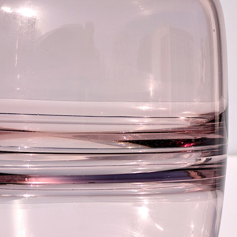 Vase en Verre Rose ou Gris épuré Saturne H18 cm | Deco-Delight