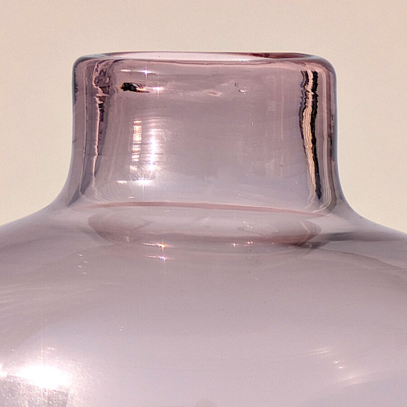 Vase en Verre Rose ou Gris épuré Saturne H18 cm | Deco-Delight