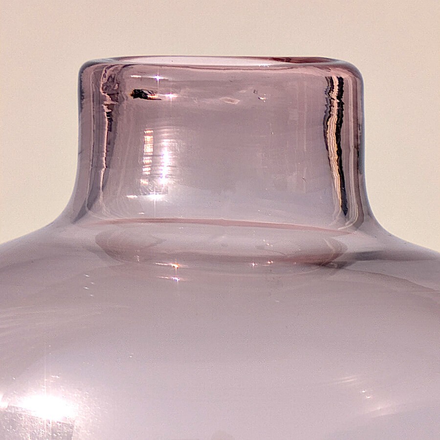 Vase en Verre Rose ou Gris épuré Saturne H18 cm | Deco-Delight