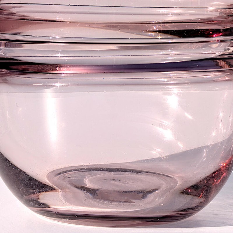 Vase en Verre Rose ou Gris épuré Saturne H18 cm | Deco-Delight