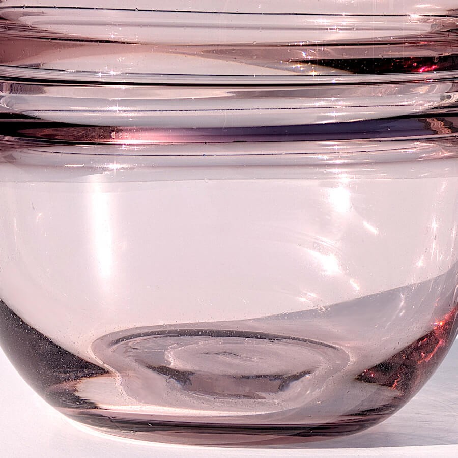 Vase en Verre Rose ou Gris épuré Saturne H18 cm | Deco-Delight