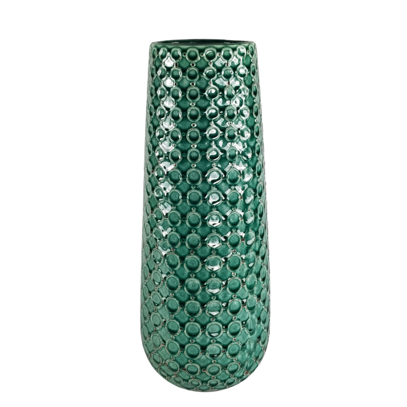 Vase turquoise maille japonaise H39  | Deco-Delight.com