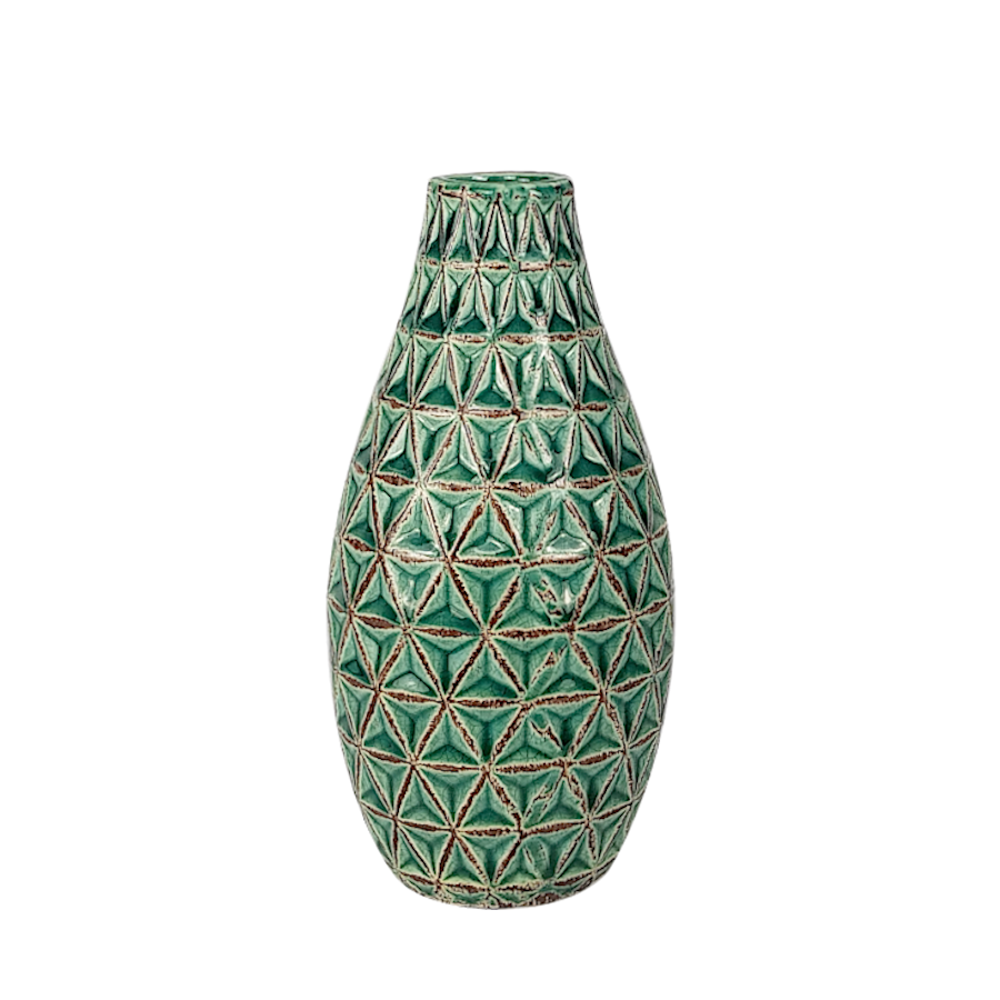 Vase ethnique turquoise H25 en céramique | Deco-Delight.com Vase ethnique turquoise H25 en céramique | Deco-Delight.com