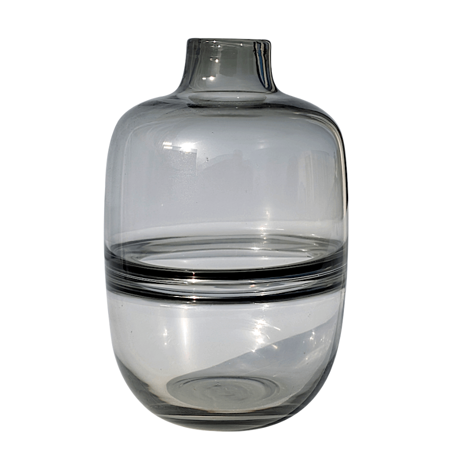 Vase en Verre Rose ou Gris épuré Saturne H18 cm | Deco-Delight