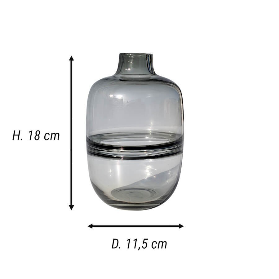 Vase en Verre Rose ou Gris épuré Saturne H18 cm | Deco-Delight