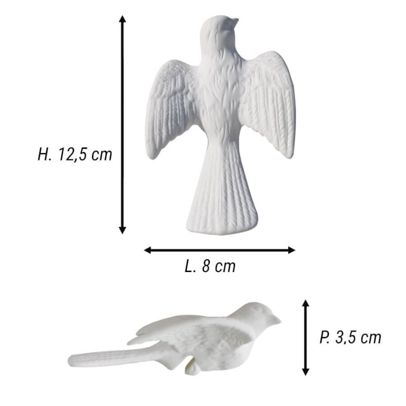 Schéma technique indiquant les dimensions : H 12,5 cm, L 8 cm et P 3,5 cm.
