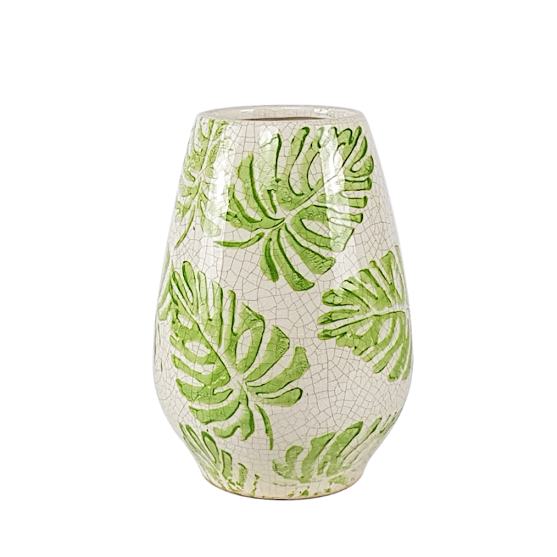 Vase feuille monstera exotique H21  | Deco-Delight.com