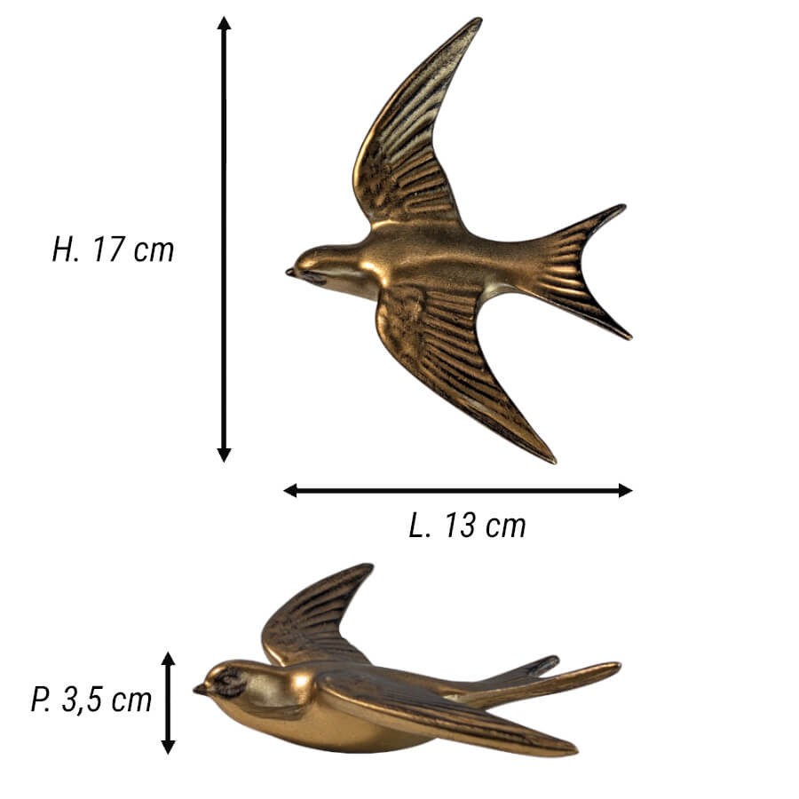 Schéma technique des dimensions : H 17 cm, L 13 cm et P 3,5 cm.