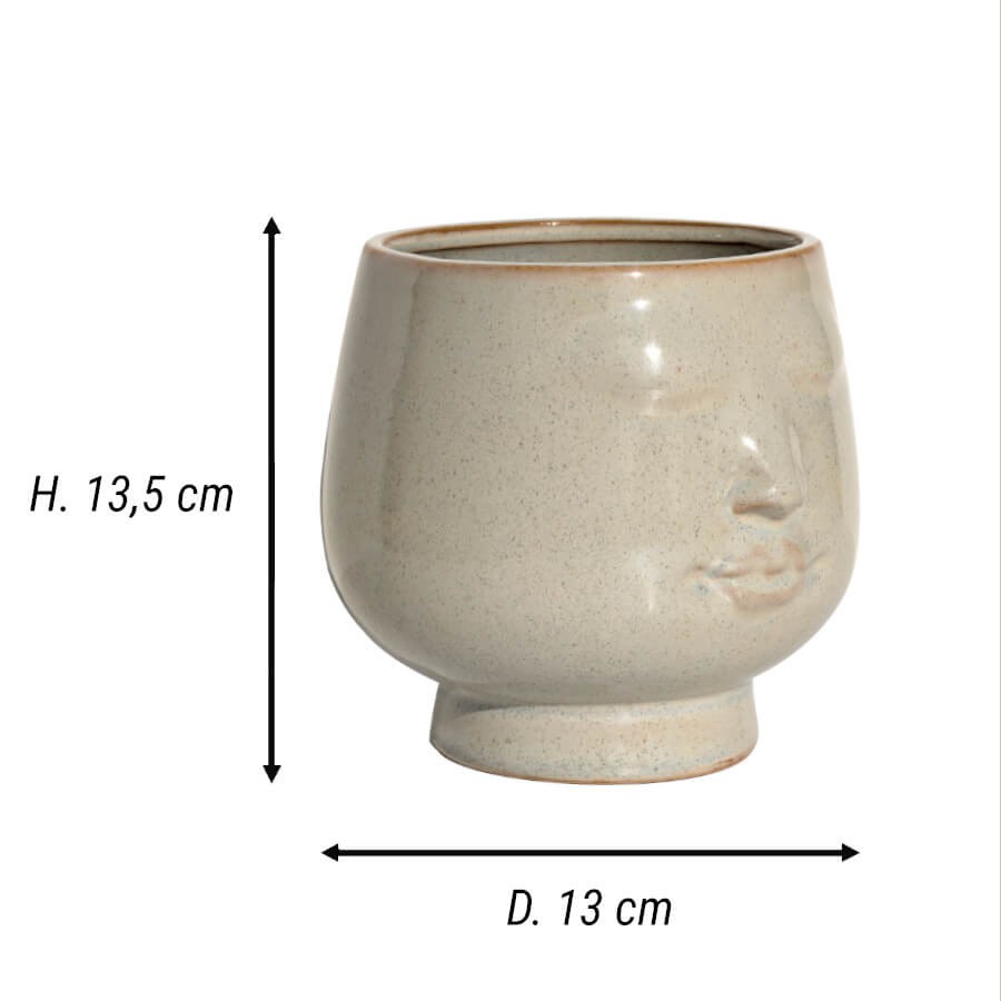 Schéma technique indiquant les dimensions : H 13,5 cm et D 13 cm.