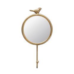 Miroir mural Oiseau doré avec crochet H25 cm | Deco-Delight.com