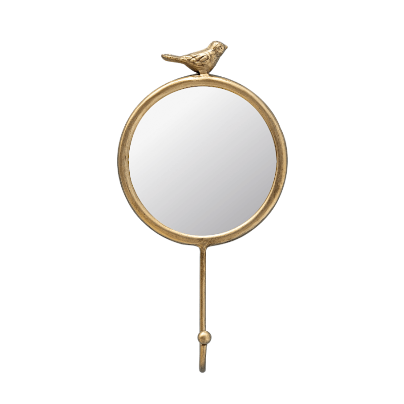Miroir mural Oiseau doré avec crochet H25 cm | Deco-Delight.com