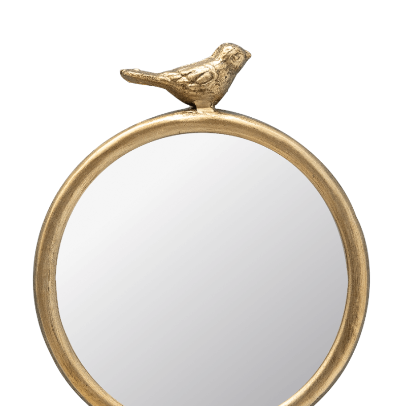 Miroir mural Oiseau doré avec crochet H25 cm | Deco-Delight.com