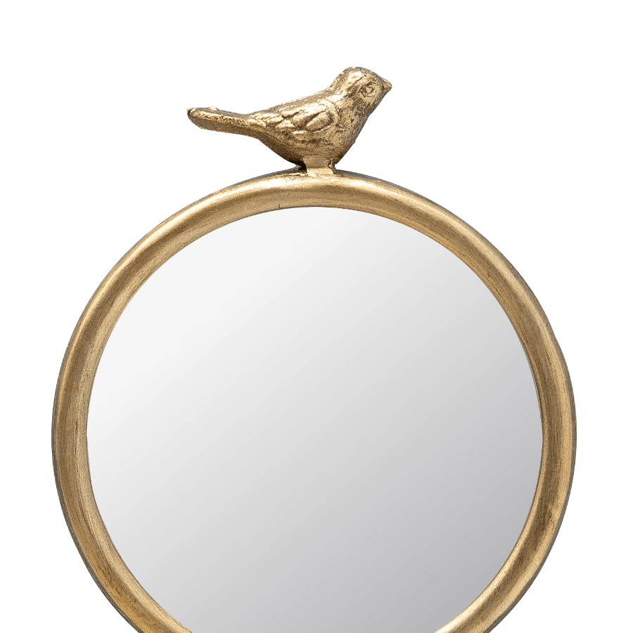 Miroir mural Oiseau doré avec crochet H25 cm | Deco-Delight.com