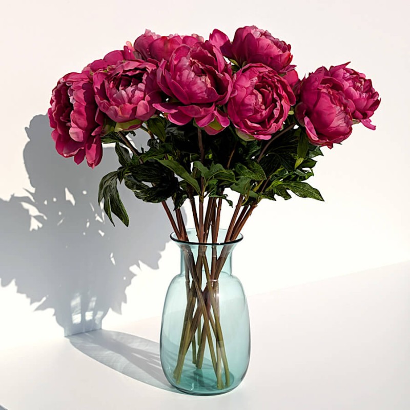 Vase verre bleu style scandinave H24 cm | Deco-Delight.com