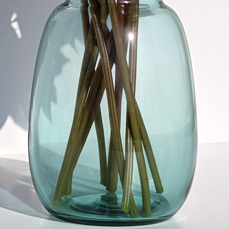 Vase verre bleu style scandinave H24 cm | Deco-Delight.com