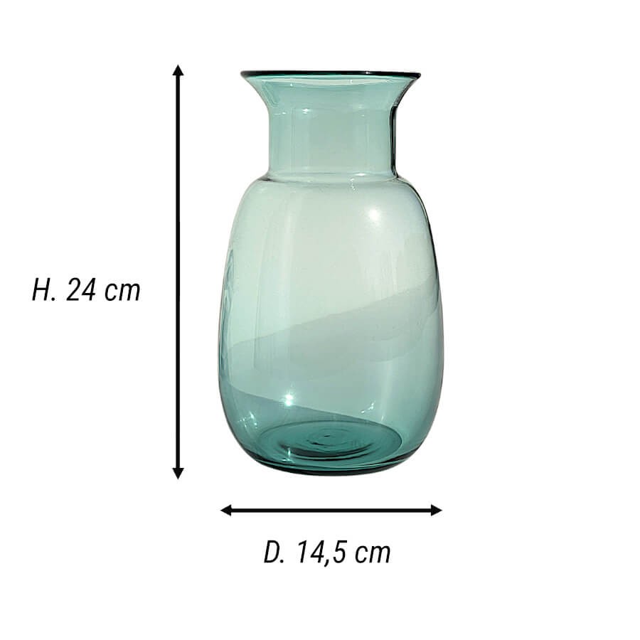 Vase verre bleu style scandinave H24 cm | Deco-Delight.com