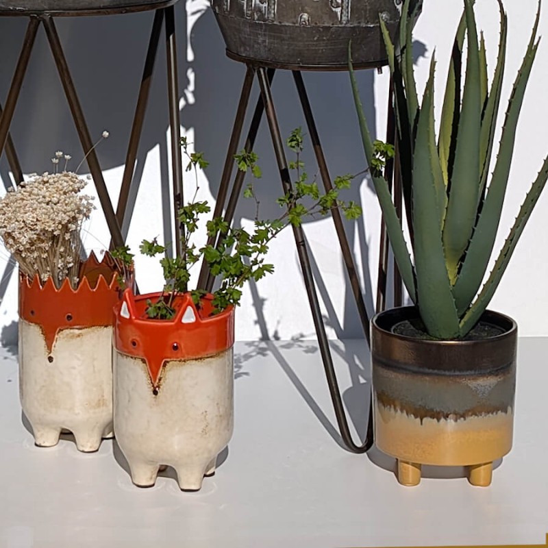 Cache-pot Céramique sur Pieds Couleurs Tons Dégradés | Deco-Delight