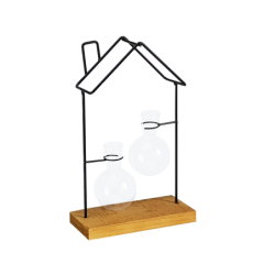 Soliflore maison métal noir et verre H28.5  | Deco-Delight.com