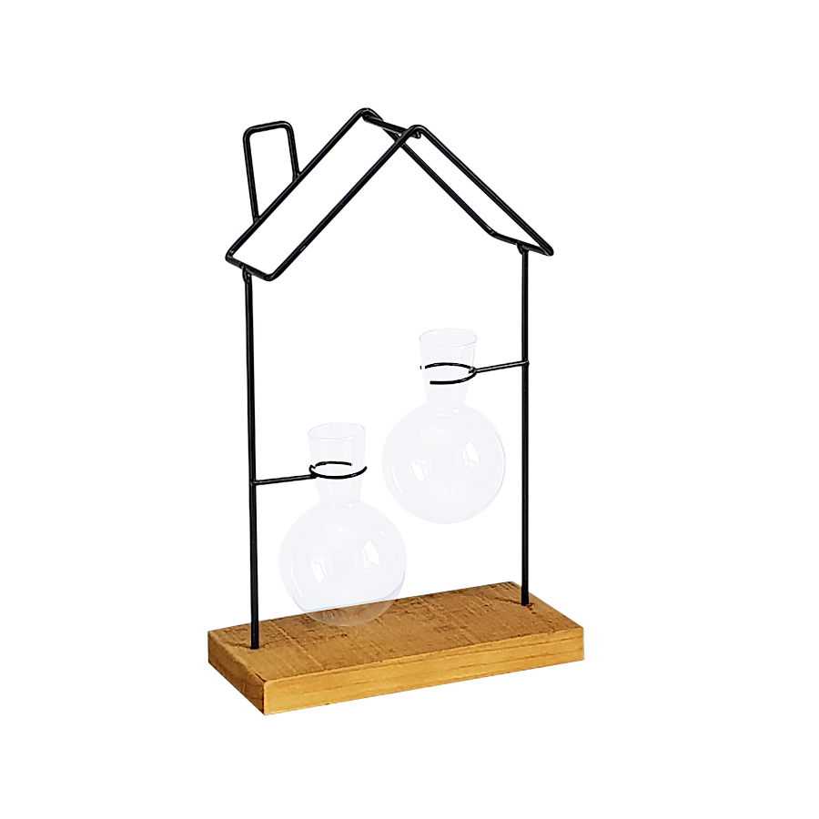 Soliflore maison métal noir et verre H28.5 | Deco-Delight.com Soliflore maison métal noir et verre H28.5 | Deco-Delight.com