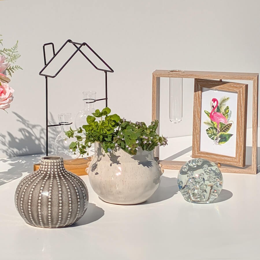 Cache-pot Artisanal Grès Beige Moucheté à Picots | Deco-Delight