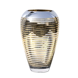 Vase lignes argentées et dorées en verre  | Deco-Delight.com