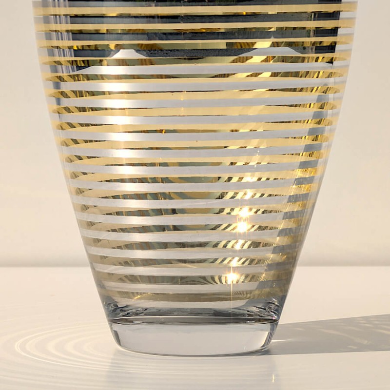 Vase lignes argentées et dorées en verre  | Deco-Delight.com