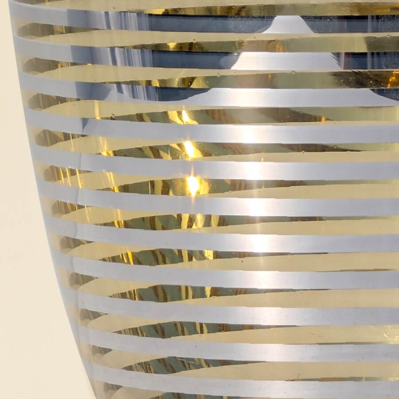 Vase lignes argentées et dorées en verre  | Deco-Delight.com