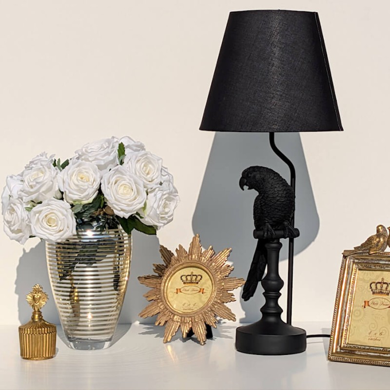 Vase lignes argentées et dorées en verre  | Deco-Delight.com