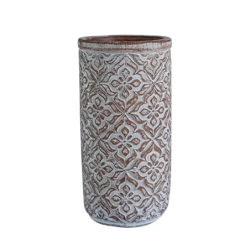 Pot ciment patiné motifs orientaux H22  | Deco-Delight.com