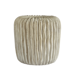 Pot en ciment effet côtelé H15.5  | Deco-Delight.com
