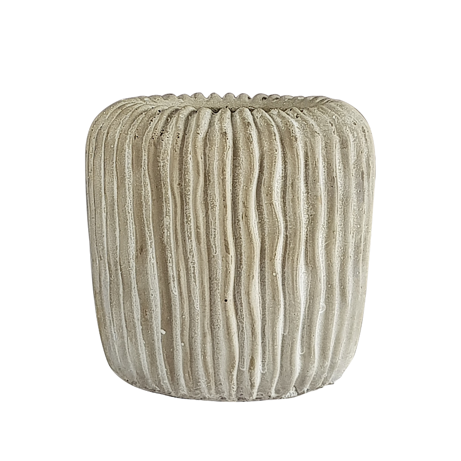 Pot en ciment effet côtelé H15.5 | Deco-Delight.com Pot en ciment effet côtelé H15.5 | Deco-Delight.com