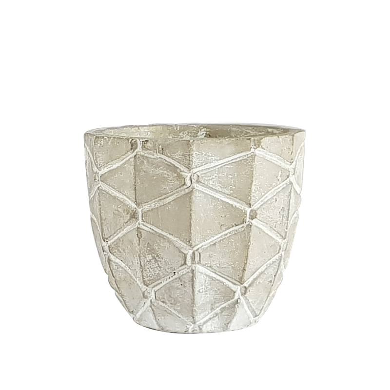 Cache-pot ciment motifs ananas H10.5  | Deco-Delight.com