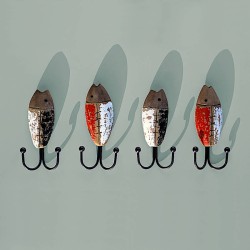 Patère Poisson Noir et Blanc 2 crochets