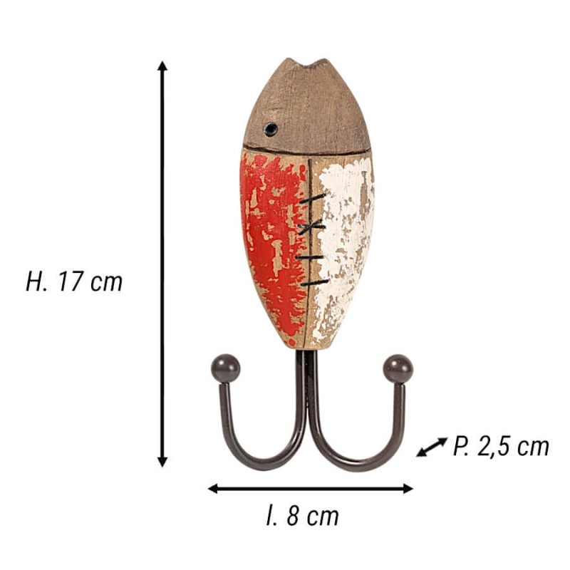 Schéma technique : H 17 cm x L 8 cm x P 2,5 cm.