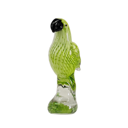 Perroquet vert en verre soufflé H18.5  | Deco-Delight.com