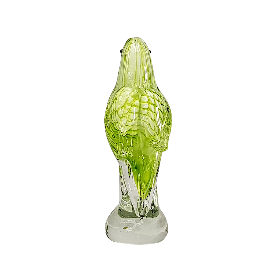 Perroquet vert en verre soufflé H18.5  | Deco-Delight.com