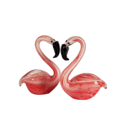 Flamants roses verre soufflé H15.5  | Deco-Delight.com