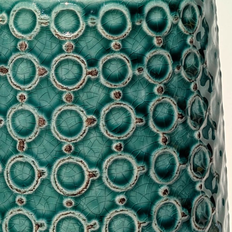 Vase turquoise maille japonaise H39 cm  | Deco-Delight.com