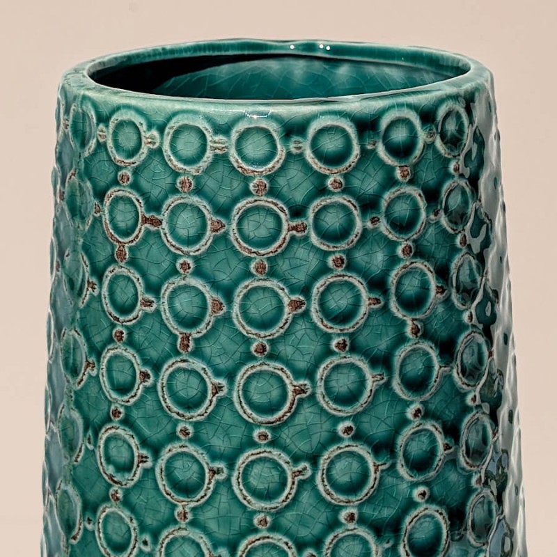 Vase turquoise maille japonaise H39 cm  | Deco-Delight.com