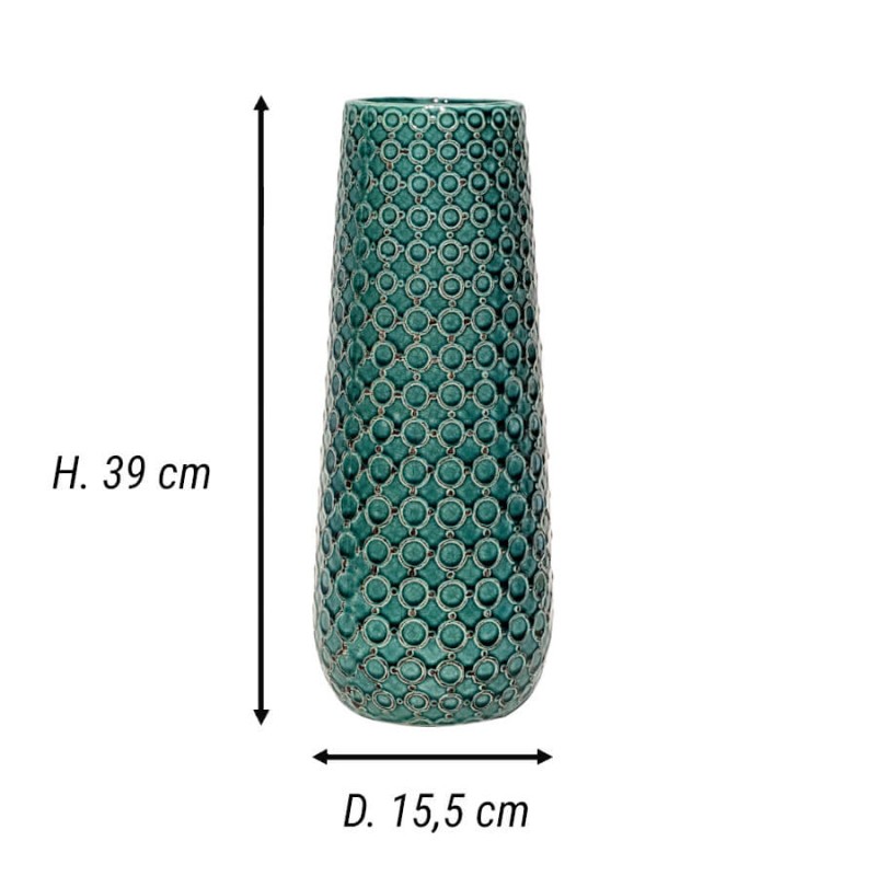 Vase turquoise maille japonaise H39 cm  | Deco-Delight.com